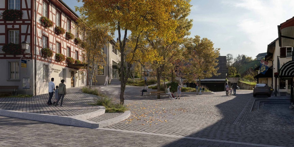 So soll der Dorfplatz künftig aussehen