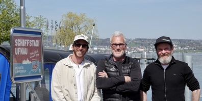 Das Team des Ufnau Schiffstaxi: v.l. Sascha Gattiker, Dani Eicher, Michael Flückiger