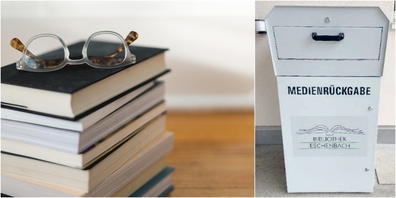 Dank dem Medienrückgabe-Kasten (r.) können Sie ausgeliehene Bücher und Medien nun jederzeit der Bibliothek Eschenbach zurückgeben.