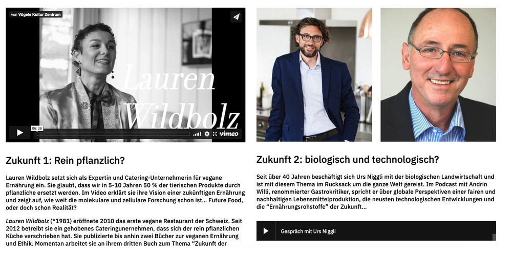 Eigentlich hätte eine Podiumsdiskussion «Future Food: Was essen wir morgen» mit Gästen im Vögele Kultur Zentrum stattfinden sollen. Nun findet die Diskussion digital – und zu Hause statt.