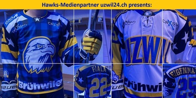 Neu: Links das Heimtrikot, rechts das Auswärtstrikot des EHC Uzwil ab Saison 2025/26.
