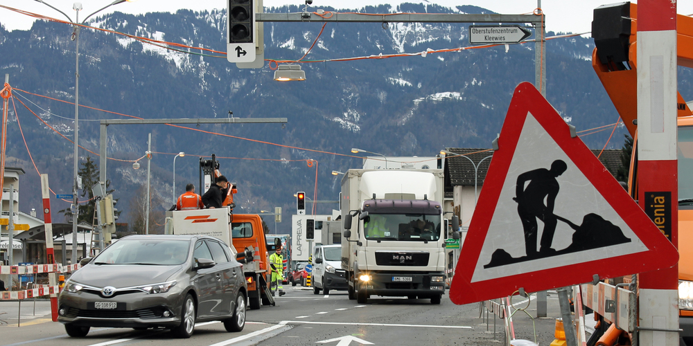 In Diepoldsau wird zur Zeit heftig an der Infrastruktur gebaut (Bild: gk)