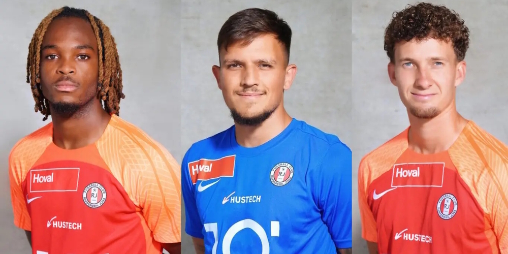 Bleiben dem FCRJ erhalten: (v.l.n.r.) Verteidiger Joseph Ambassa, Goalie Alan Omerovic und Mittelfeldspieler Yannick Marchand.