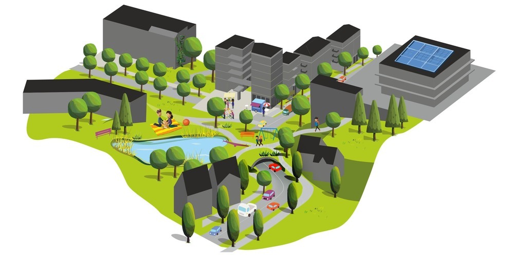 Auf ihrem Wahlplakat von 2024 (Ausschnitt) haben die Grünliberalen die Idee einer Grünbrücke über die Teufener Strasse bereits ins Stadtbild integriert