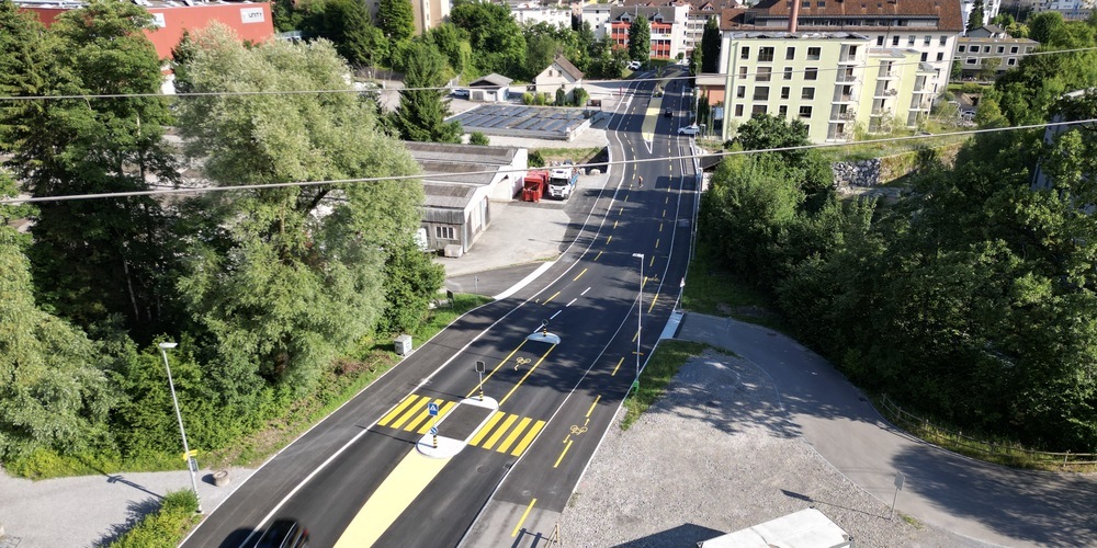 Fertig gebaut: Holzwiesstrasse in Jona.