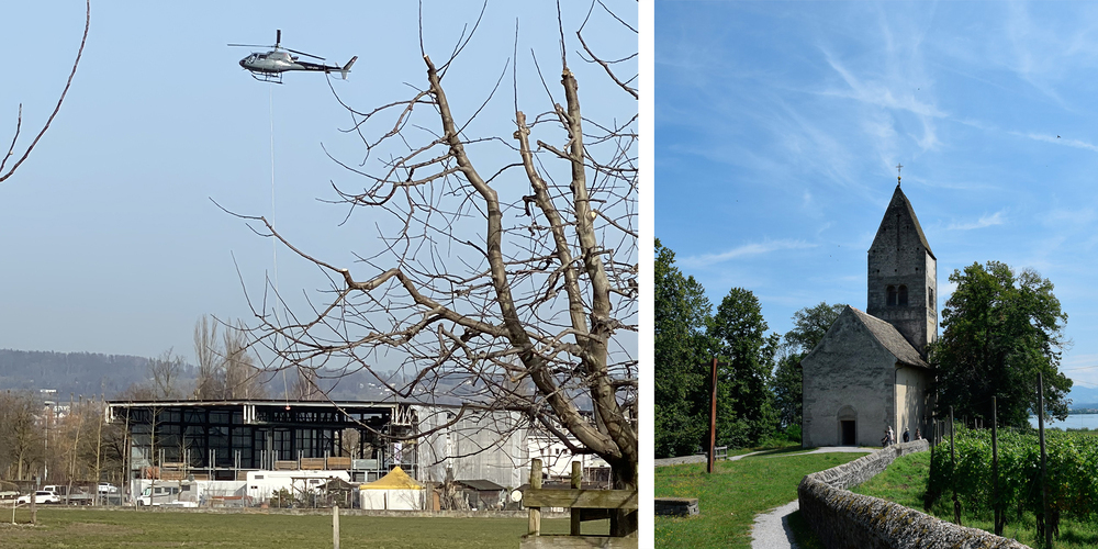 Die Kirche Peter und Paul auf der Insel Ufnau ist fertig saniert. Gestern wurden die Baugerüste nach knapp neun Monaten wieder abtransportiert.