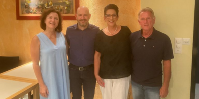 Cornelia Heule (Vorstandsmitglied), Patrick Bollhalder (Kandidat Gemeindepräsidium), Elisabeth Thurnheer (Präsidentin) und Hansruedi Köppel (Vizepräsident)