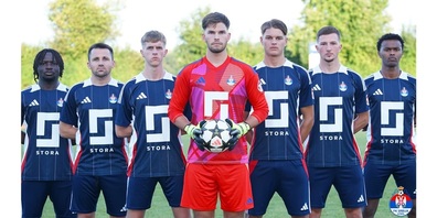 Neu an Bord: v. l. Raoul Djengue, Slobodan Aksić, Moritz Engel, Yorick Hofstetter, Max Strässle, ⁠Vanja Saračević und ⁠Abdifatah Mohamed.