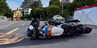 Motorrad in Unfallendlage 
