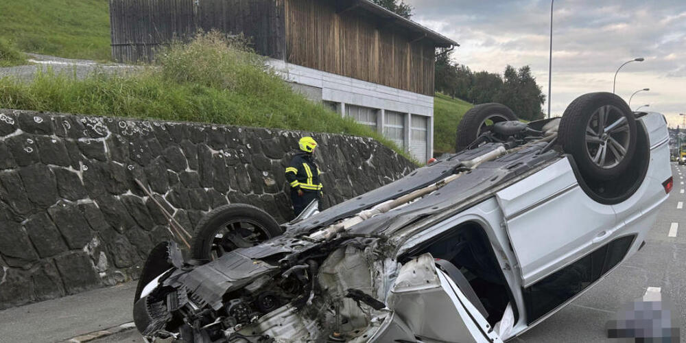 Bei Küssnacht verletzte sich eine Autofahrerin bei einem Selbstunfall.