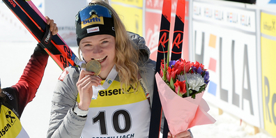 Zweiter Weltmeistertitel: Amy Baserga gewinnt nach Gold im Sprint auch den Verfolgungswettkampf.