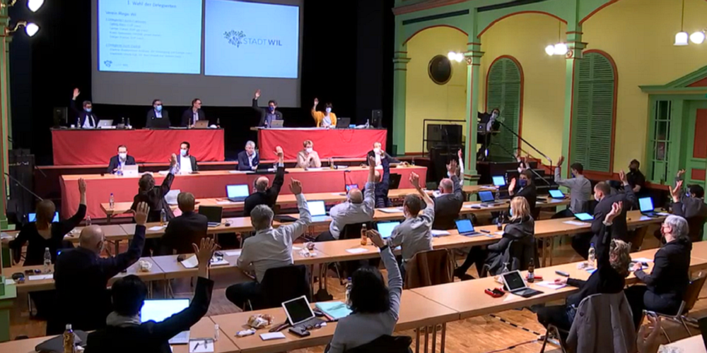 Das Wiler Stadtparlament bei einer Abstimmung. Gibt es solche Bilder ab 2024 auch in Rapperswil-Jona?