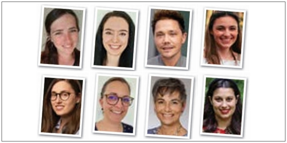 Neu an der Schule Schänis: Oben, v.l.n.r.: Gina Candraja, Salome Fäh, Patric Scott Kaiser, Jessica Knaus. Unten, v.l.n.r.: Loredana Kocher, Esther Mächler, Gaby Schwitter, Veronika Zach.