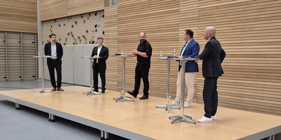 Armin Hanselmann, Alexander Herzog, Moderator Andreas Rüdisüli, Andreas Trösch, Patrick Bollhalder