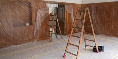 Auch im Arbeitszimmer des Bischofs laufen Renovationsarbeiten.