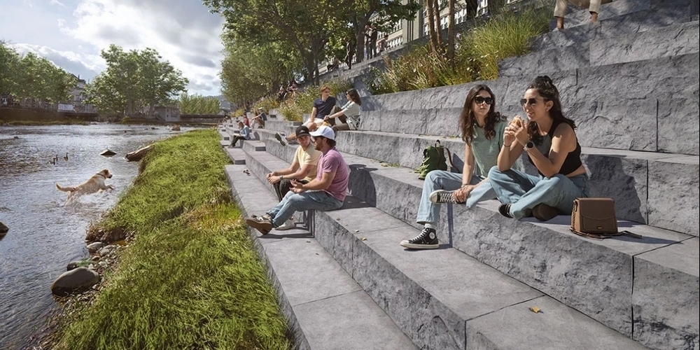 Am linken Sihlufer ist Platz für eine gediegenes Stadt-Picknick.