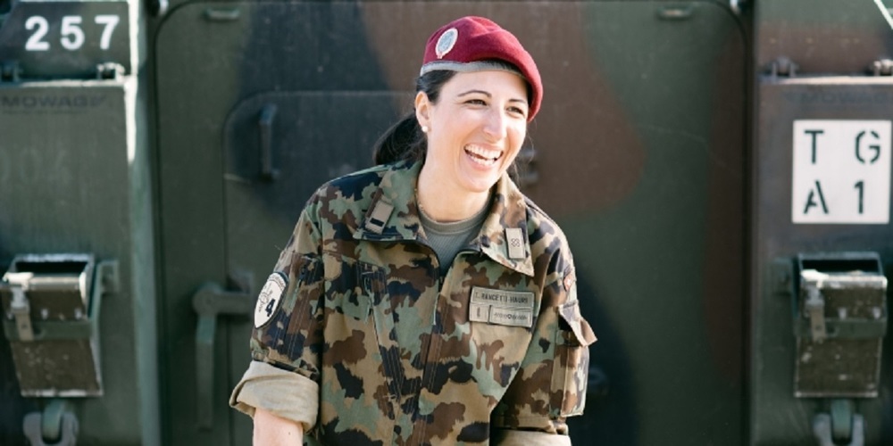 Major Tamara Rancetti-Hauri machte in St.Gallen Werbung für die Armee