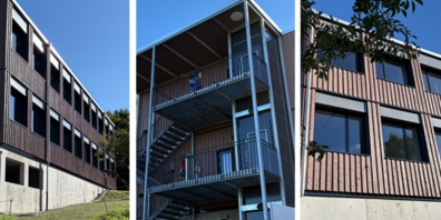 Das neue Schulhaus-Provisorium in Benglen wurde in Holzmodulbauweise erstellt.