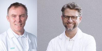 Dr. Jeroen Goede (links) übernimmt ab April 2026 zusammen mit Dr.  Stephan Winnik in Co-Leitung das Departement Medizin.