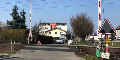 Der Bahnübergang in Staad, bei dem der Unfall geschah