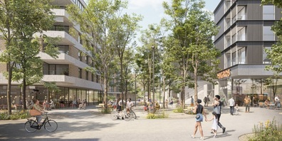 Blick auf das geplante Zentrum Bandwies in Rüti.