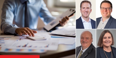 Ihre lokalen Expertinnen und Experten beraten Sie kompetent und ganzheitlich: Martin Hefti (Raiffeisenbank Rapperswil-Jona), Rolf Güntensperger (Raiffeisenbank Schänis-Amden), Dominik Zellweger (Raiffeisenbank Benken) und Karin Schir (Raiffeisenbank am Ricken).