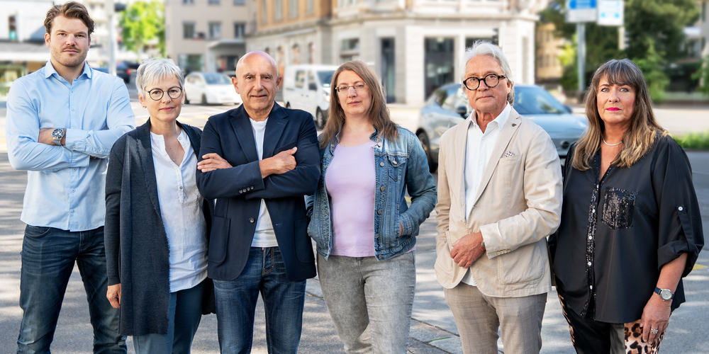 Der «Stadtstrasse»-Vorstand: Veit Albers, Anita Zotti, David Lauchenauer, Eveline Ketterer (Präsidentin), Roland Wagner und Monika Wagner