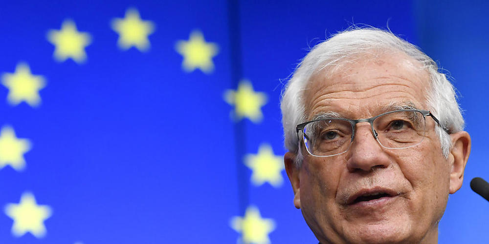 Josep Borrell, EU-Außenbeauftragter, spricht während einer Pressekonferenz im Gebäude des Europäischen Rats. Foto: John Thys/Pool AFP/AP/dpa