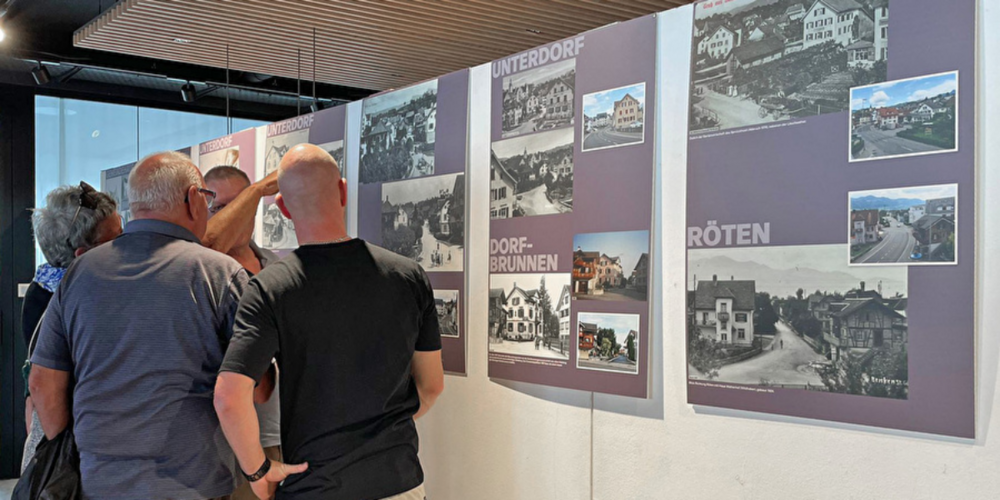 In der Fotosausstellung «Ein Dorfbild verändert sich» zeigen eindrückliche Fotos, wie sich das Benkner Dorfzentrum im Laufe der Zeit verändert hat.