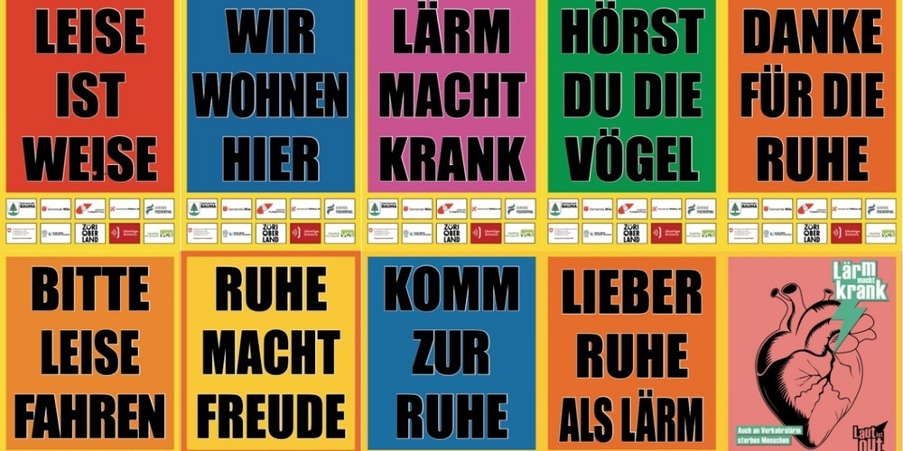 Mit Plakaten der Aktion «Leise ist Weise» wirbt die Gemeinde Bauma für mehr Rücksicht im Strassenverkehr.
