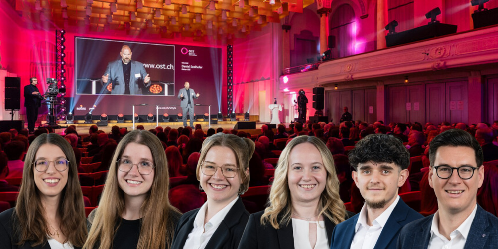 Von links nach rechts: Ladina Indermauer, Sarina Wüst, Jasmin Buschor, Riana Fausch, Refik Bajramoski und Dominik Christoffel