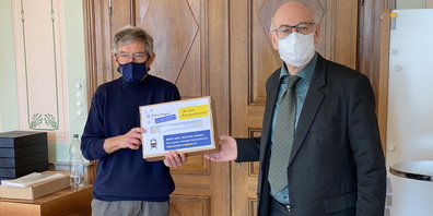 Gemeindepräsident Reto Altherr (rechts) und IG-TE-Co-Präsident Philipp Schuchter