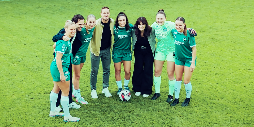 Sina Cavelti (FCSG), Gabriel De Luca (Olma), Johanna Thüer (FCSG), Tobias Bischof (Olma), Alessandra De Freitas (FCSG), Katharina Mauch (Olma), Kim Bollmann (FCSG) und Nerina Waldhart (FCSG)