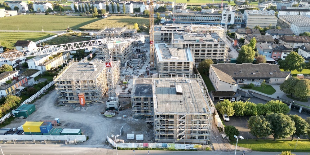 Baustelle Pflegezentrum Schachen. Kalenderwoche 39 vom 22. September 2025.