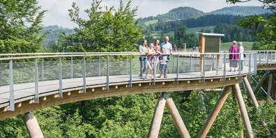 Mit einer Länge von 500 Metern, einer Höhe von bis zu 55 Metern und einem beeindruckenden Naturpanorama bietet der Baumwipfelpfad Neckertal ein einzigartiges Erlebnis, das weit über die Region hinausstrahlt.
