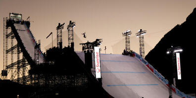 Die Sprungschanze des Big Air Chur beeindruckte mit ihren Dimensionen. (Archivbild)