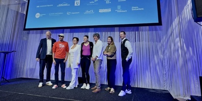 v.l. Simon Elsener, Tobias Rein, Yolanda Fumagalli, Monika Sattler, André Lüthi, Letizia Elia, Tobias Treichler.
