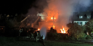 Im Dorfzentrum in Hallau gab es einen Grossbrand.