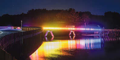 Zum ertsen Mal erleuchten auf einem Rundweg Kunstinstalationen, die die Schaffhauser Innenstadt in der dunklen Jahreszeit erleuchten.