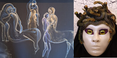 Zentauren von Ronka Renert (links) und eine Medusa von Alexander Jent sowie weitere Werke der Kunstschaffenden werden im November in der Mediothek zu sehen sein.