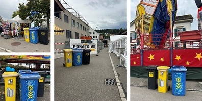 Neue Recyclingstationen auf dem Chilbi-Gelände in Oetwil am See.