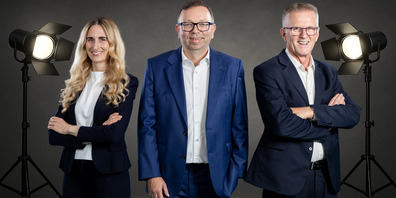 Das Führungsteam der radikom GmbH: Annina Dietsche-Veit (v.l.), Ralph Dietsche und Hanspeter Krüsi bündeln ihre breite Erfahrung in Medien- sowie Krisenkommunikation und unterstützen Unternehmen, Organisationen und Behörden mit praxisnahen Trainings, Konzepten und in ausserordentlichen Situationen. 