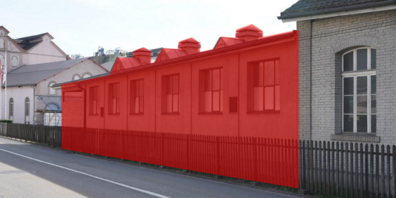 Die Werkhalle des ehemaligen Speditionsgebäudes im Seepark Uetikon wird zurückgebaut.