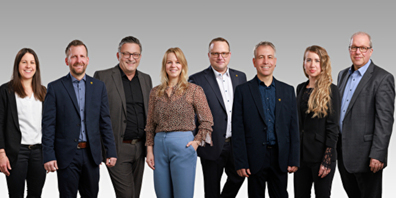 v.l.n.r. Stadtschreiberin Beatrice Grimm, Stadtrat Andreas Broger, Stadtrat Othmar Fischlin, Stadträtin Mirjam Seitz-Popp, Stadtrat Mathias Keel, Stadtrat Marcel Zünd, Stadträtin Aline Schäpper, Stadtpräsident Ruedi Mattle