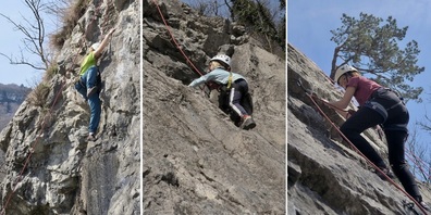 Erstes Herantasten an den Fels im Familienbergsteigen / Gelerntes selbständig im Kinderbergsteigen anwenden  / In der JO wird die eigene Grenze ausgelotet .
