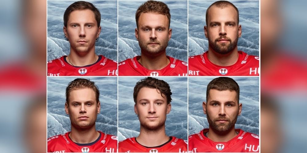 An der OLMA: Am Dienstag (oben, v.l.n.r.): Tanner Fritz, Nicklas Jensen und Fabian Maier. Am Mittwoch (unten, v.l.n.r.) Jacob Larsson, Matthew Kellenberger und Mauro Dufner.