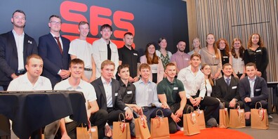 26 Lernende aus dem Rheintal, Herisau, Frauenfeld, Goldach, Urnäsch und Lienz erhalten für ihre beeindruckenden Lehrabschlüsse den SFS-Lernendenpreis.