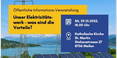 Vertreter aus Politik und Energiebranche informieren in Meilen über die Chancen einer lokalen Stromversorgung und die Stärke kommunaler Elektrizitätswerke.