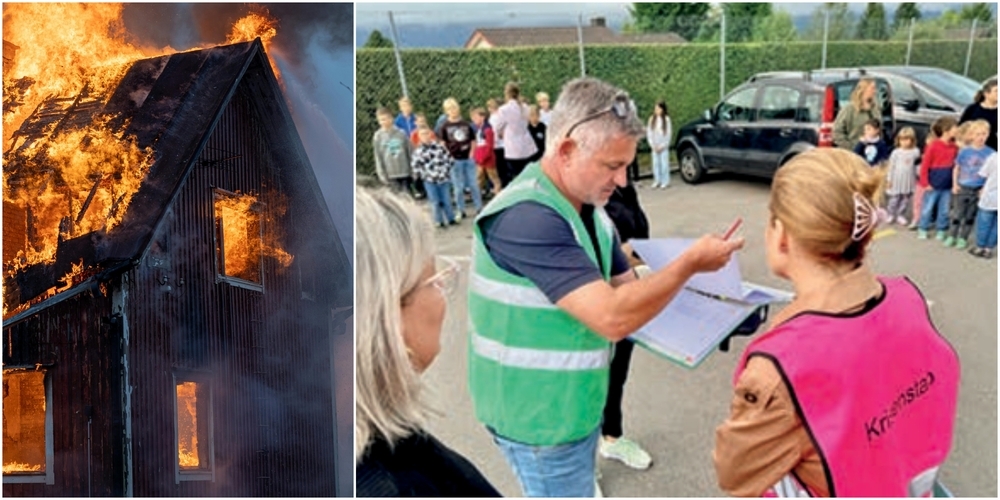 Jährliche Übung (r.) für den Ernstfall, der hoffentlich nie eintrifft (l.).