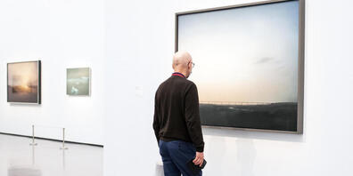 Eine Brücke, die sich über ein grünes Tal spannt: Das Bild "Ruhrtalbrücke" ist ab heute in der Ausstellung "Gerhard Richter. Landschaft" im Kunsthaus Zürich zu sehen.